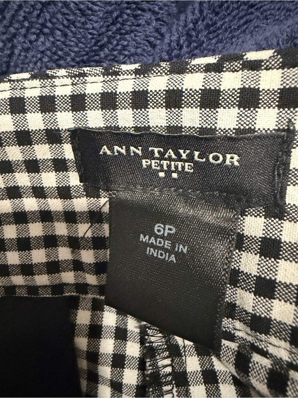 Ann Taylor Petite Black and White Gingham pants